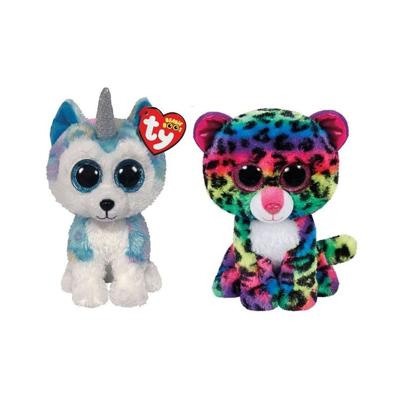 Foto van Ty - knuffel - beanie boo's - helena husky & dotty leopard