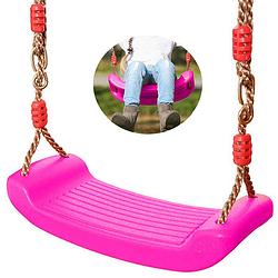Foto van Tuinschommel voor kinderen / kinderschommel met touwen max 100kg roze 44cm x 17cm