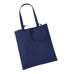 Foto van 10x katoenen schoudertassen draagtasjes navy 42 x 38 cm - shoppers