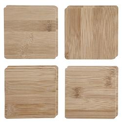 Foto van Onderzetters voor glazen - 8x stuks - bruin - bamboo hout - 10 x 10 cm - glazenonderzetters