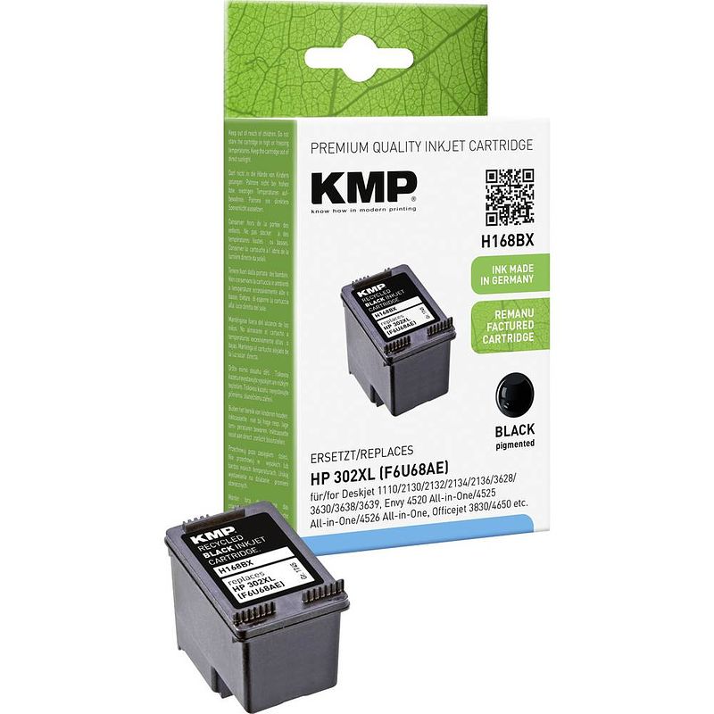 Foto van Kmp cartridge h168bx compatibel vervangt hp 302xl zwart 1745,4001