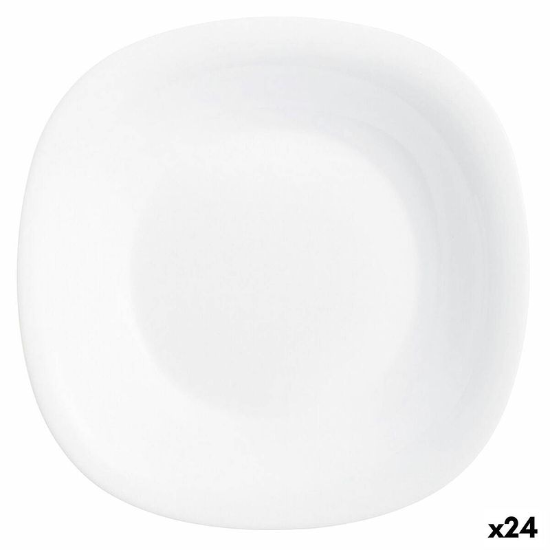 Foto van Diep bord luminarc carine wit glas (ø 23,5 cm) (24 stuks)