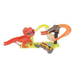 Foto van Dinosaurus lanceerbaan racebaan - stuntbaan met 2 auto'ss - elektrisch speelgoed