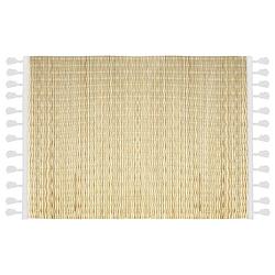 Foto van Rechthoekige placemat met franjes wit bamboe 45 x 30 - placemats