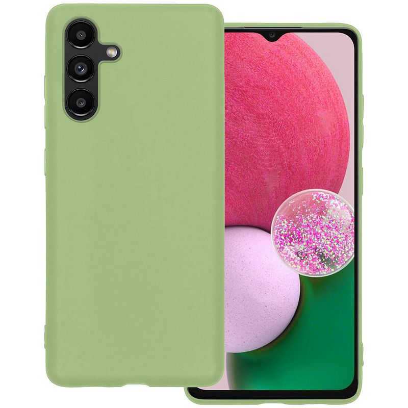 Foto van Basey samsung galaxy a13 5g hoesje siliconen hoes case cover samsung galaxy a13 5g-groen