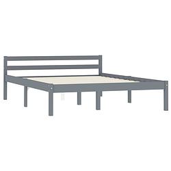 Foto van The living store bed frame - massief grenenhout - 140 x 200 cm - grijs