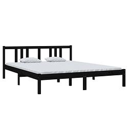 Foto van Vidaxl bedframe massief hout zwart 160x200 cm