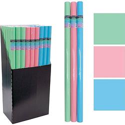 Foto van Babyshower/geboorte inpakpapier cadeaupapier - 3 rollen - pastel blauw, groen, roze - 2 meter x 70 cm