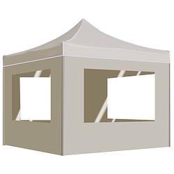 Foto van Vidaxl partytent inklapbaar met wanden 3x3 m aluminium crème