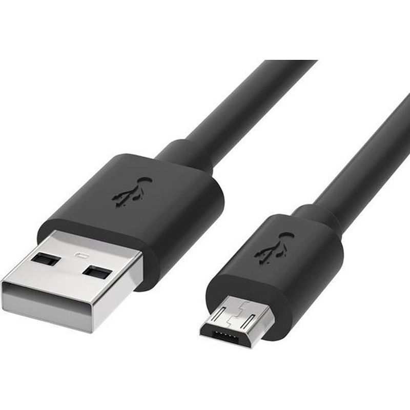 Foto van Usb kabel met micro usb 3 meter zwart