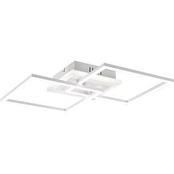 Foto van Led plafondlamp - plafondverlichting - trion venda - 25w - natuurlijk wit 4000k - dimbaar - vierkant - mat wit -