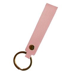 Foto van Basey sleutelhanger leer - leren sleutelhanger met sleutelhanger ring - lichtroze