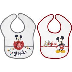 Foto van Disney slabbetjes mickey mouse 40 x 41 cm eva grijs/rood 2 stuks