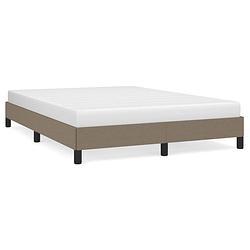 Foto van The living store bedframe - taupe - 203 x 143 x 25 cm - duurzaam materiaal - ondersteunende poten - multiplex