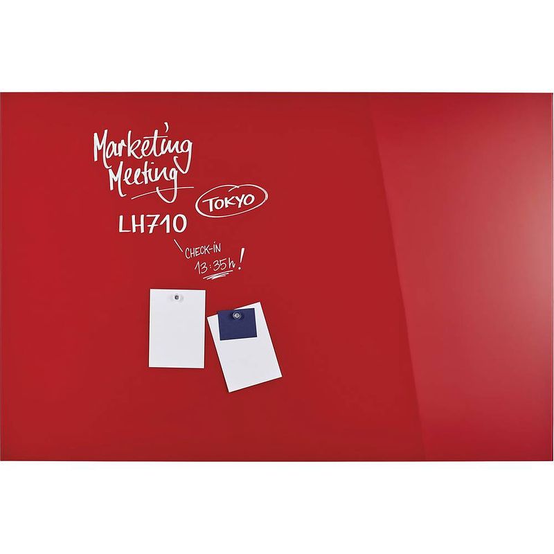 Foto van Magnetoplan holtz office support 13408006 glazen magneetbord (b x h) 1500 mm x 1000 mm rood