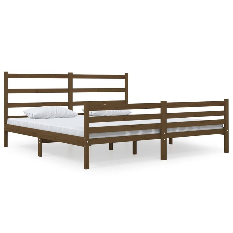 Foto van Vidaxl bedframe grenenhout honingbruin 180x200 cm 6ft super king