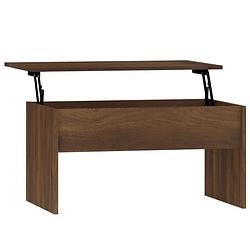 Foto van The living store salontafel lift-top bruineiken - 80 x 50.5 x 41.5 cm - bewerkt hout