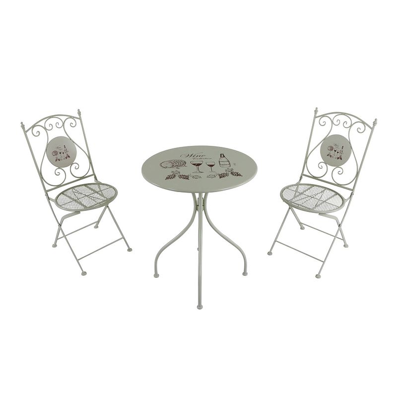 Foto van Axi maxime 3-delige mozaïek bistroset romantisch wijn crème bistro set met tafel & 2 stoelen