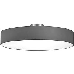 Foto van Led plafondlamp - plafondverlichting - trion hotia - e27 fitting - 5-lichts - rond - mat grijs - aluminium