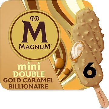 Foto van Magnum mini ijs double gold caramel billionaire 6 x 55ml bij jumbo