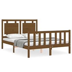 Foto van The living store bed frame - massief grenenhout - 205.5 x 145.5 x 100 cm - honingbruin