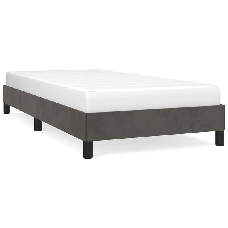 Foto van The living store bedframe donkergrijs - 203 x 103 x 25 cm - multiplex lattenbodem