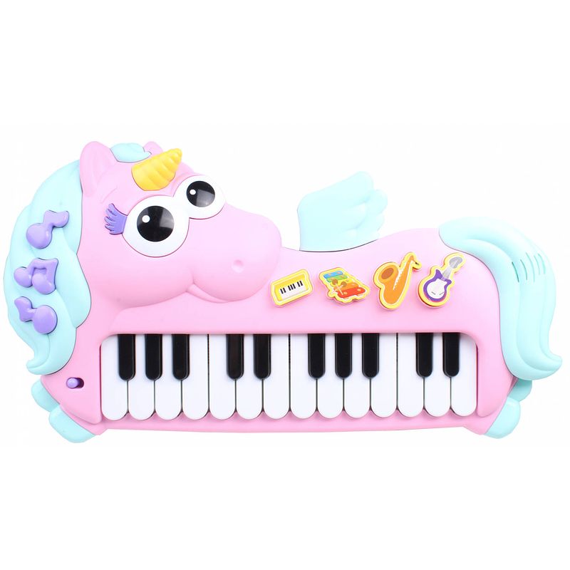 Foto van Jonotoys keyboard eenhoorn junior 36 cm roze/blauw