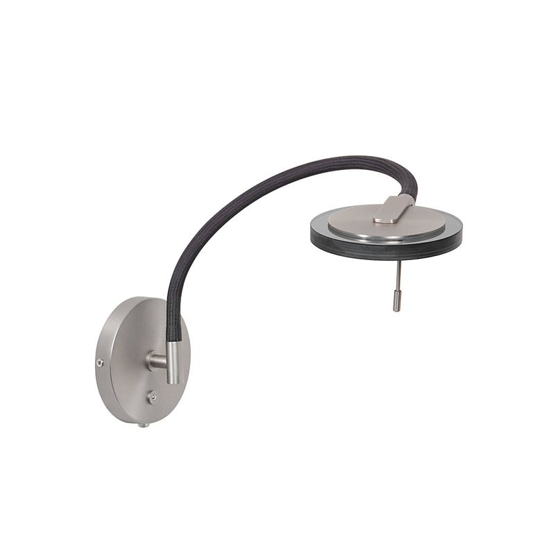 Foto van Steinhauer turound wandlamp - ø 12 cm - ingebouwd (led) - staal en transparant en zwart