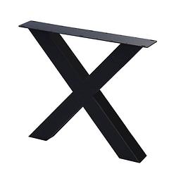 Foto van Bronx71 tafelonderstel x-frame metaal zwart (set van 2)