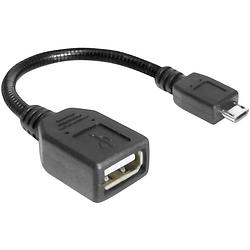 Foto van Delock usb-kabel usb 2.0 usb-micro-b stekker, usb-a bus 15.00 cm zwart met otg-functie 83293