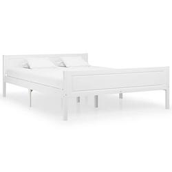 Foto van Vidaxl bedframe massief grenenhout wit 160x200 cm