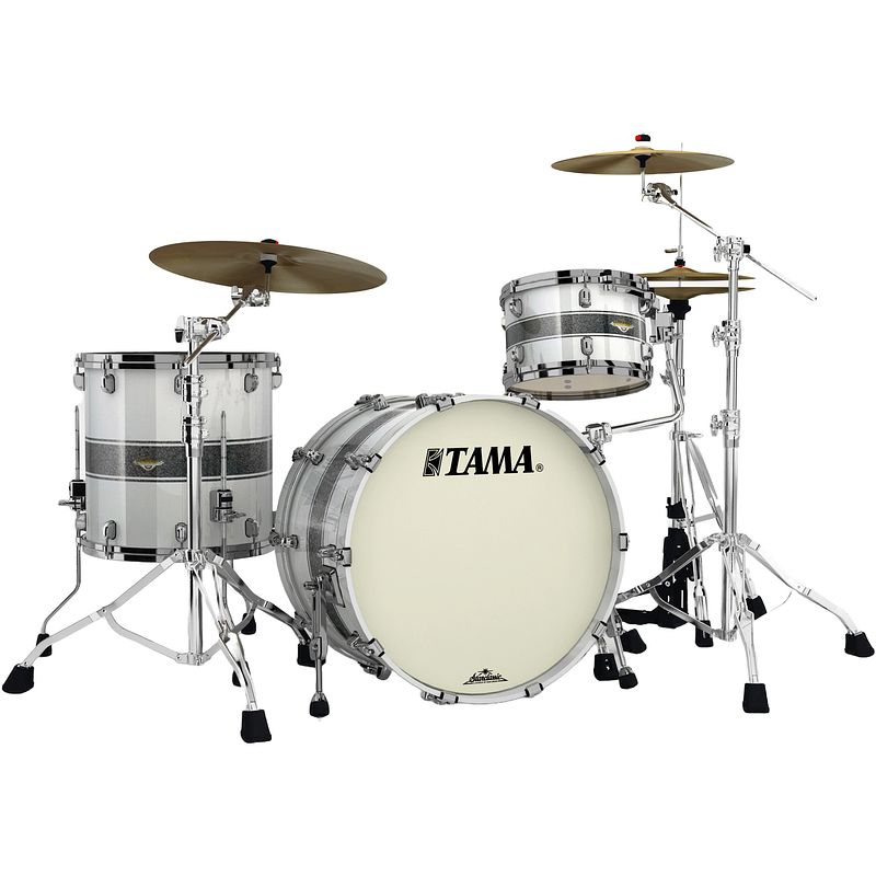 Foto van Tama ma32czbns-ssr starclassic maple silver snow racing stripe 3d. shellset black nickel hardware