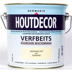 Foto van Hermadix - houtdecor 601 gebroken wit 2500 ml