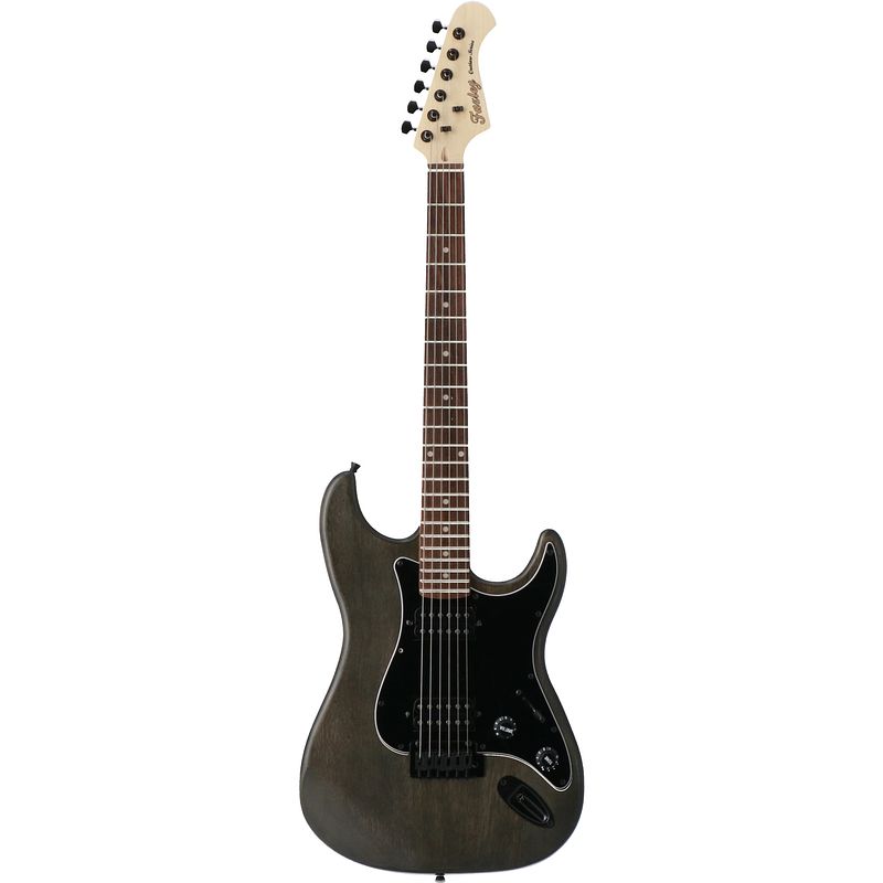 Foto van Fazley outlaw series sheriff basic hh black elektrische gitaar met gigbag