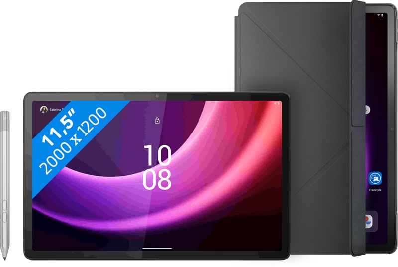 Foto van Lenovo tab p11 (2de generatie) 128gb grijs wifi met stylus + book case grijs