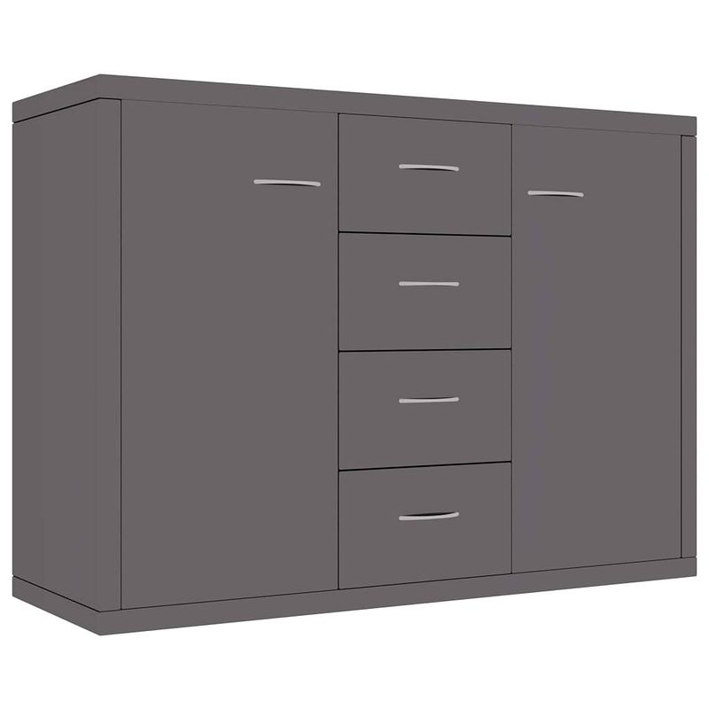 Foto van Vidaxl dressoir 88x30x65 cm spaanplaat hoogglans grijs