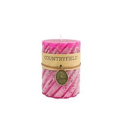 Foto van Countryfield stompkaars met ribbel fuchsia ø7 cm hoogte 10 cm