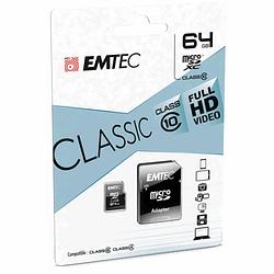 Foto van Microsdxc 64gb emtec +adapter cl10 classic
