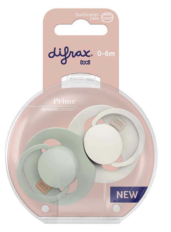 Foto van Difrax lovi prime pacifier 0-3 months - coconut/pistachio