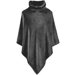 Foto van Moodit poncho fleece, donker grijs - 80 x 80 cm - polyester