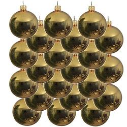 Foto van 18x glazen kerstballen glans goud 6 cm kerstboom versiering/decoratie - kerstbal