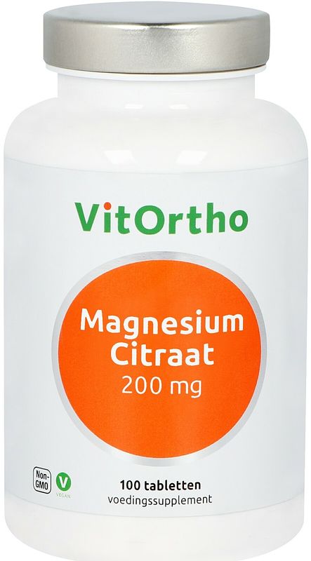 Foto van Vitortho magnesium citraat tabletten 200mg
