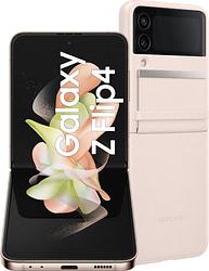 Foto van Samsung galaxy z flip 4 256gb roze goud 5g + back cover leer roze