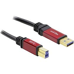 Foto van Delock usb-kabel usb 3.2 gen1 (usb 3.0 / usb 3.1 gen1) usb-a stekker, usb-b stekker 1.00 m rood, zwart vergulde steekcontacten, ul gecertificeerd 82756