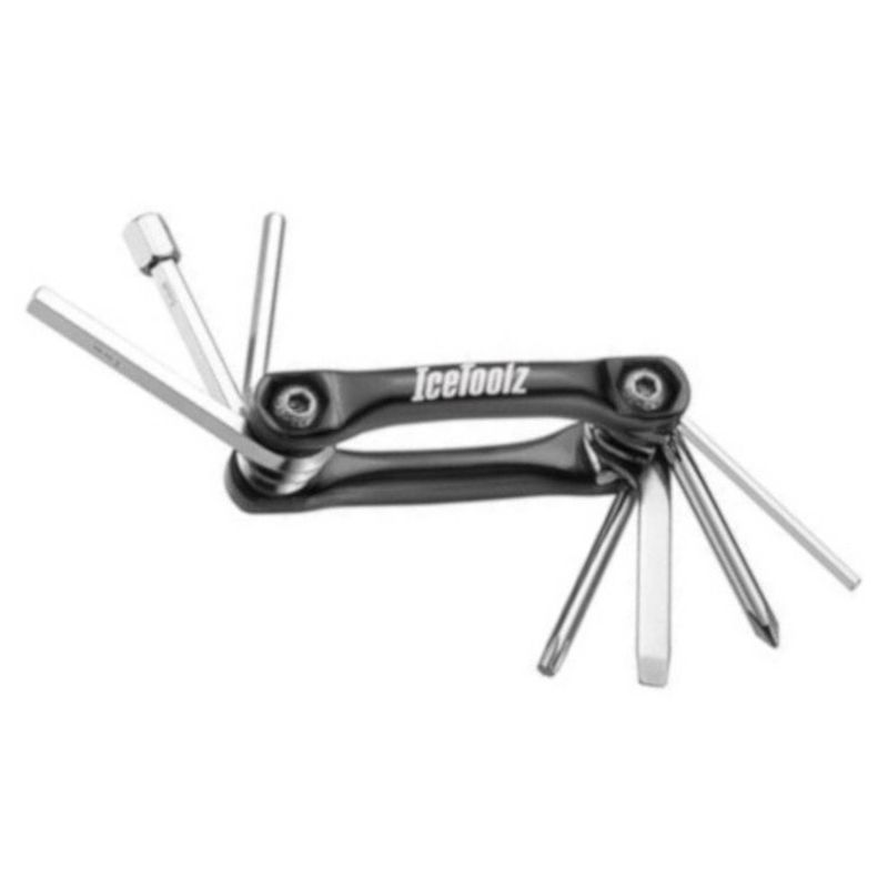 Foto van Icetoolz multitool urban-8 rvs 8,5 cm zwart/zilver