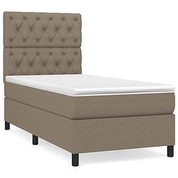 Foto van The living store boxspring met matras stof taupe 80x200 cm - bed