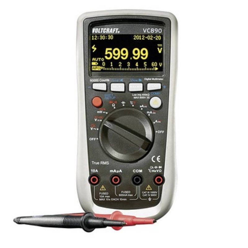 Foto van Voltcraft vc890 oled multimeter kalibratie (iso) digitaal oled-display, datalogger cat iii 1000 v, cat iv 600 v weergave (counts): 60000