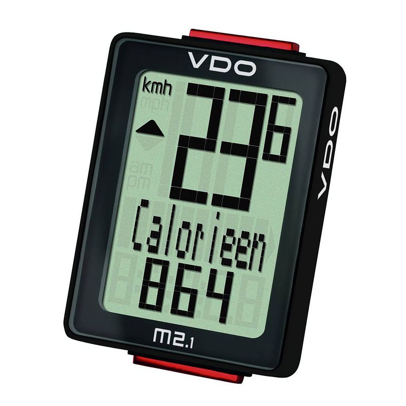 Foto van Vdo fietscomputer m2.1 wl analoog zwart 10 functies