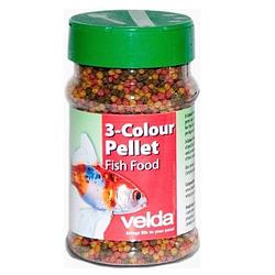 Foto van Velda - 3-colour pellet food 300 ml. vijveraccesoires
