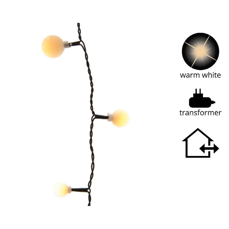 Foto van Led cherry lights 3 maten buit/9m-120l/zwart/warm wit